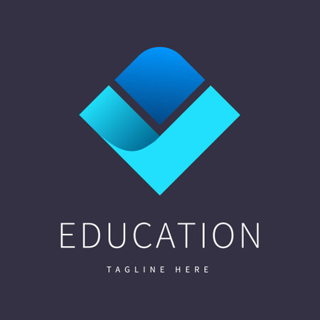 Abstract art square rhombus logo with blue shape background.Design template icon, sign sucsess, symbol safe.Brand Identity for business company, secure, technology, innovation, digital.Vector illustrationのイラスト素材