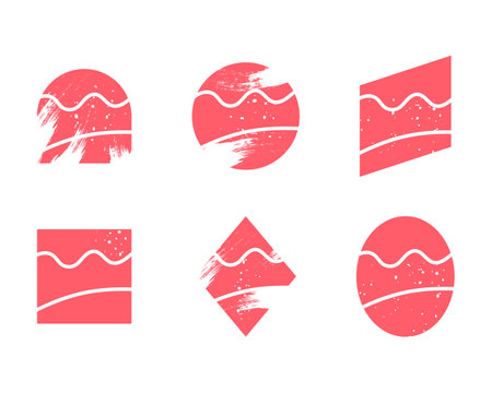 Abstract red color logo with wavy line and circle for design, art gallery, awards ceremony of competition winners, celebrity event.Art project icon design template.sign art schooll. Vectorのイラスト素材