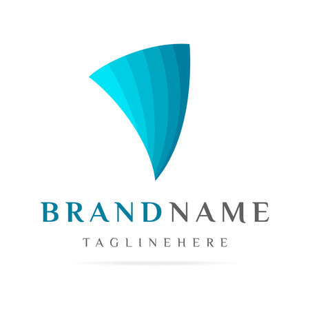 Sea cruise abstract logo, ship business icon, sign ocean liner voyage travel, symbol boat and royal yacht club graphic design template on the waves blue lines background.Vector isolated illustration.のイラスト素材