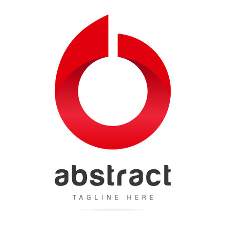 Abstract red circle logo for branding business company.Design element template identity for business card.Vector round shape icon.のイラスト素材