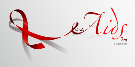 World Aids Day. Red Ribbon. Concept vector illustrationのイラスト素材