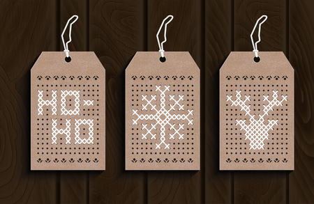 Label new Year wood textureのイラスト素材