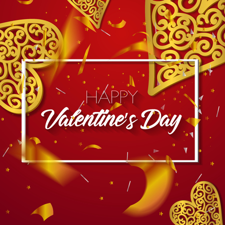 Happy Valentine's day lettering card. Vector illustration.のイラスト素材