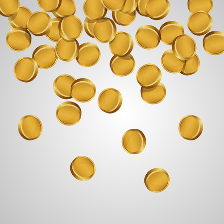 Illustration of falling golden coins. Vectorのイラスト素材