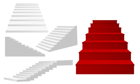 Illustration of a ladder. Ascent, climbing up. Stairs in different anglesのイラスト素材