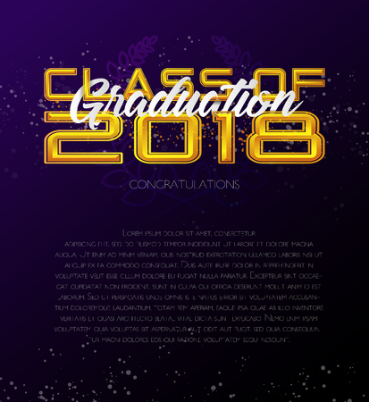 Graduation label. Vector template of announcement or invitation to Graduation ceremony or party, high school or college graduate. There is place for your text.のイラスト素材