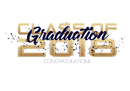 Graduation label Vector text for graduation design, congratulation event, party, high school or college graduate.のイラスト素材
