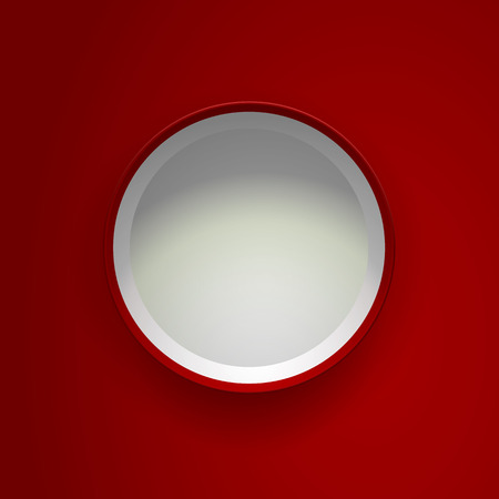 Opened red empty gift box isolated on red background. Top view. Vector illustration. Template for your presentation design, banner, brochure or poster.のイラスト素材