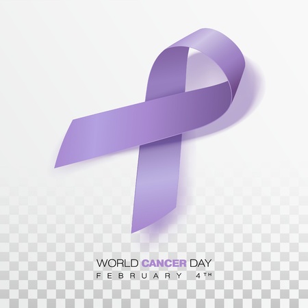World Cancer Day concept. Vector Illustration. Lavender Ribbonのイラスト素材