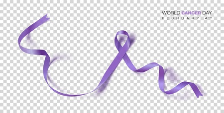World Cancer Day concept. Vector Illustration. Lavender Ribbonのイラスト素材