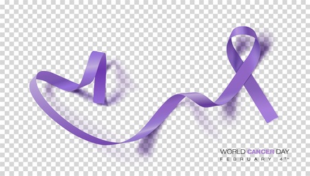 World Cancer Day concept. Vector Illustration. Lavender Ribbonのイラスト素材