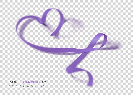 World Cancer Day concept. Vector Illustration. Lavender Ribbonのイラスト素材