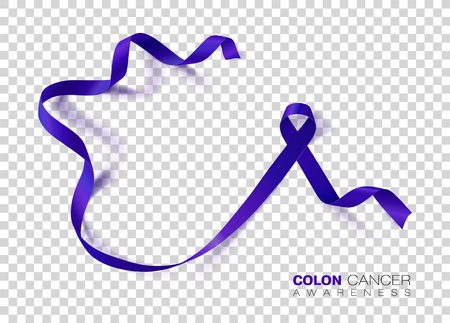 Colon Cancer Awareness Month. Dark Blue Color Ribbon Isolated On Transparent Background. Colorectal Cancer. Vector Design Template For Poster. Illustrationのイラスト素材