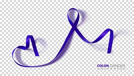 Colon Cancer Awareness Month. Dark Blue Color Ribbon Isolated On Transparent Background. Colorectal Cancer. Vector Design Template For Poster. Illustrationのイラスト素材