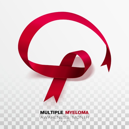 Multiple Myeloma Awareness Month. Burgundy Color Ribbon Isolated On Transparent Background. Vector Design Template For Poster. Illustrationのイラスト素材