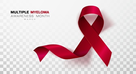 Multiple Myeloma Awareness Month. Burgundy Color Ribbon Isolated On Transparent Background. Vector Design Template For Poster. Illustrationのイラスト素材