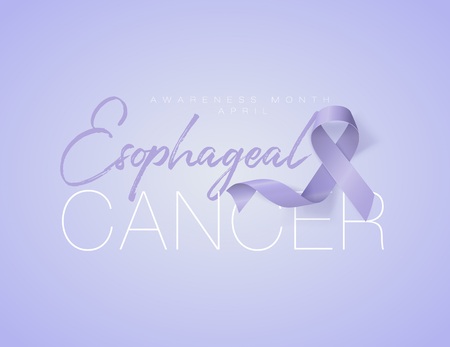 Esophageal Cancer Awareness Calligraphy Poster Design. Realistic Periwinkle Ribbon. April is Cancer Awareness Month. Vectorのイラスト素材