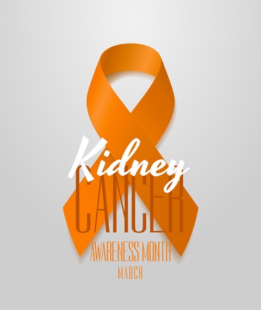 National Kidney Cancer Awareness Month. Orange Color Ribbon Isolated On Transparent Background. Vector Design Template For Poster.のイラスト素材