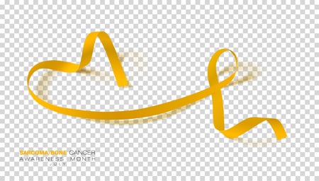 Sarcoma and Bone Cancer Awareness Week. Yellow Color Ribbon Isolated On Transparent Background. Vector Design Template For Poster.のイラスト素材