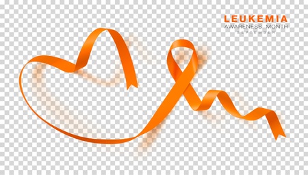 Leukemia Awareness Month. Orange Color Ribbon Isolated On Transparent Background. Vector Design Template For Poster.のイラスト素材