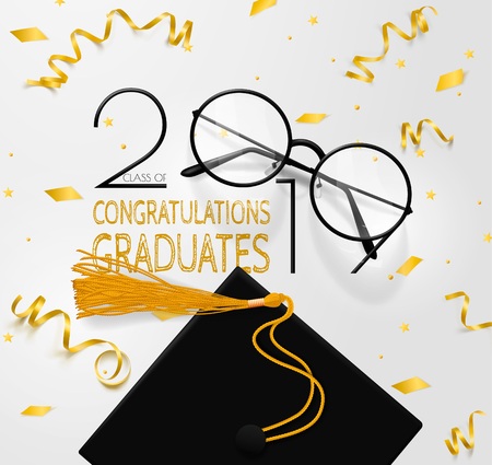 Congratulations graduates class of 2019. Lettering for graduates. Vector text for graduation design, congratulation event, party, greeting, invitation card, high school or college graduate.