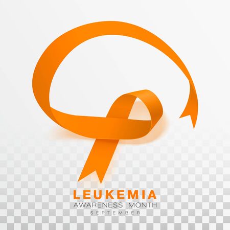 Leukemia Awareness Month. Orange Color Ribbon Isolated On Transparent Background. Vector Design Template For Poster.のイラスト素材