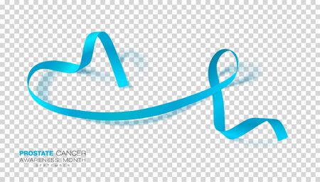 Prostate Cancer Awareness Month. Light Blue Color Ribbon Isolated On Transparent Background. Vector Design Template For Poster.のイラスト素材