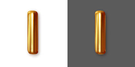 Metallic gold alphabet letter symbol - I. Vectorのイラスト素材