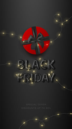 Black Friday. Sale. Premium minimalistic banner, poster, logo black colorのイラスト素材