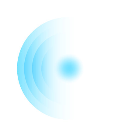 Blue and white rings. Sound wave wallpaper. Radio station signal. Circle spin vector background. Line texture. Target.のイラスト素材