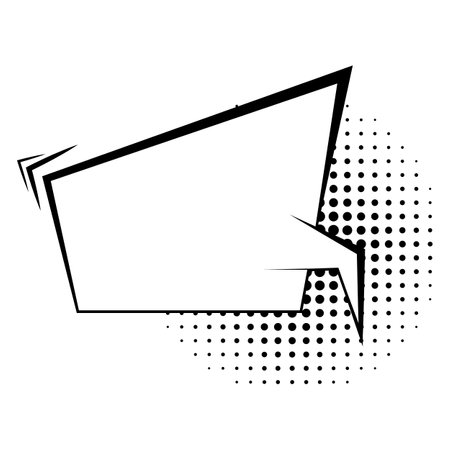 Empty comic bubble and element with black halftone shadows. Vector illustration, vintage design, pop art style.のイラスト素材