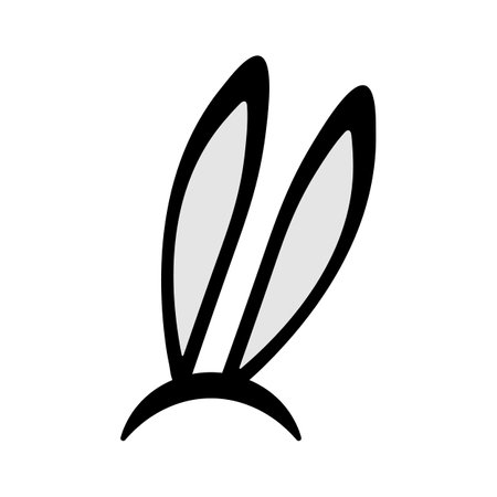 Easter bunny ears icon. Easter rabbit ears mask on head isolated on white background. Vectorのイラスト素材