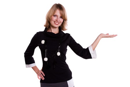 Busnesswoman presenting somethingの写真素材