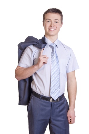 Businessman hold jacketの写真素材