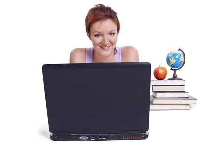Student and laptopの写真素材