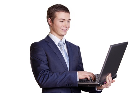 Businessman and Computerの写真素材