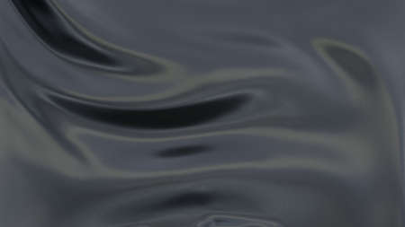 Abstract black leather background glass wave. Shimmering texture 3d render. Crystalline liquid, glossy glass liquid silk. Plastic design element for banner background, wallpaperの写真素材