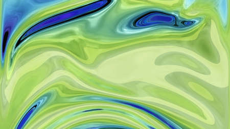 Abstract green-blue background glass wave. Shimmering texture 3d render. Crystalline liquid, glossy glass liquid silk. Plastic design element for banner background, wallpaperの写真素材