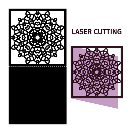 Vector illustration. Template for laser cutting. Greeting card.のイラスト素材