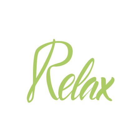 Vector illustration. Card. Poster. "Relax" phrase. Recreation. Hand lettering. Calligraphy brush marker.のイラスト素材
