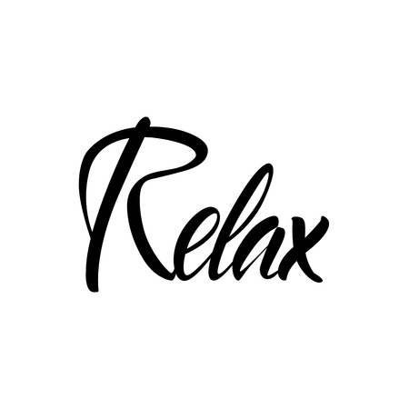 Vector illustration. Card. Poster. "Relax" phrase. Recreation. Hand lettering. Calligraphy brush marker.のイラスト素材