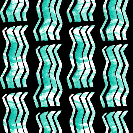 Watercolor geometric seamless pattern. Waves.For graphic design, print for packaging paper, fabric, textiles, clothing.の写真素材