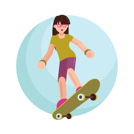 Vector illustration. The skater. Flat style.のイラスト素材