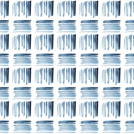 Watercolor blue and white ethnic seamless pattern. For packaging paper, fabric, background, textiles and graphic design.の写真素材