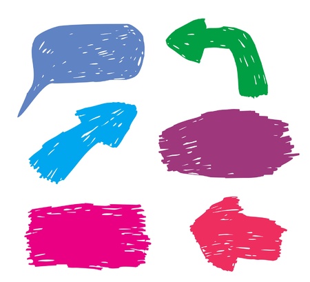 Scribbled collection of arrows and graphic elements for designersのイラスト素材