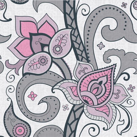 Decorative floral pattern indian style flowers and paysleiのイラスト素材