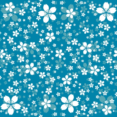 Seamless floral pattern of decorative white flowersのイラスト素材