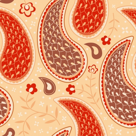 Oriental paisley ornament decorative seamless floral backgroundのイラスト素材