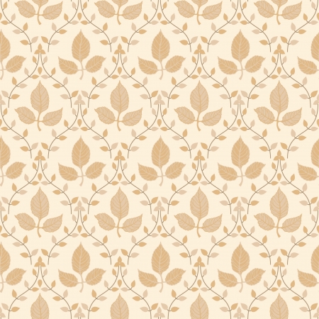 Floral seamless classic wallpaper with autumn leavesのイラスト素材