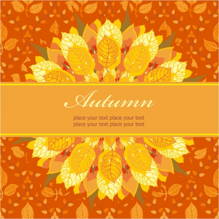 Autumn floral cardのイラスト素材